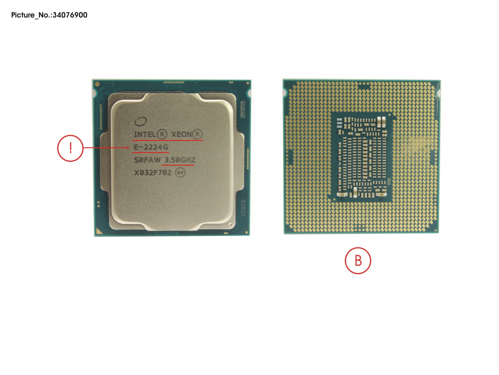 CPU XEON E-2224G 3,5GHZ 71W