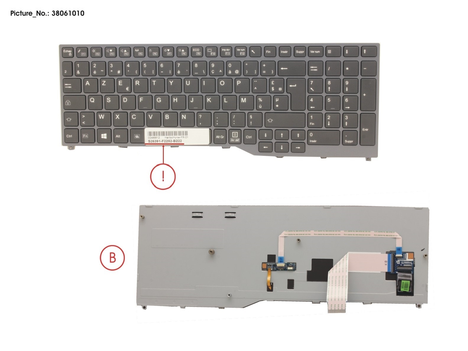 KEYBOARD BLACK W/ BL FRANCE