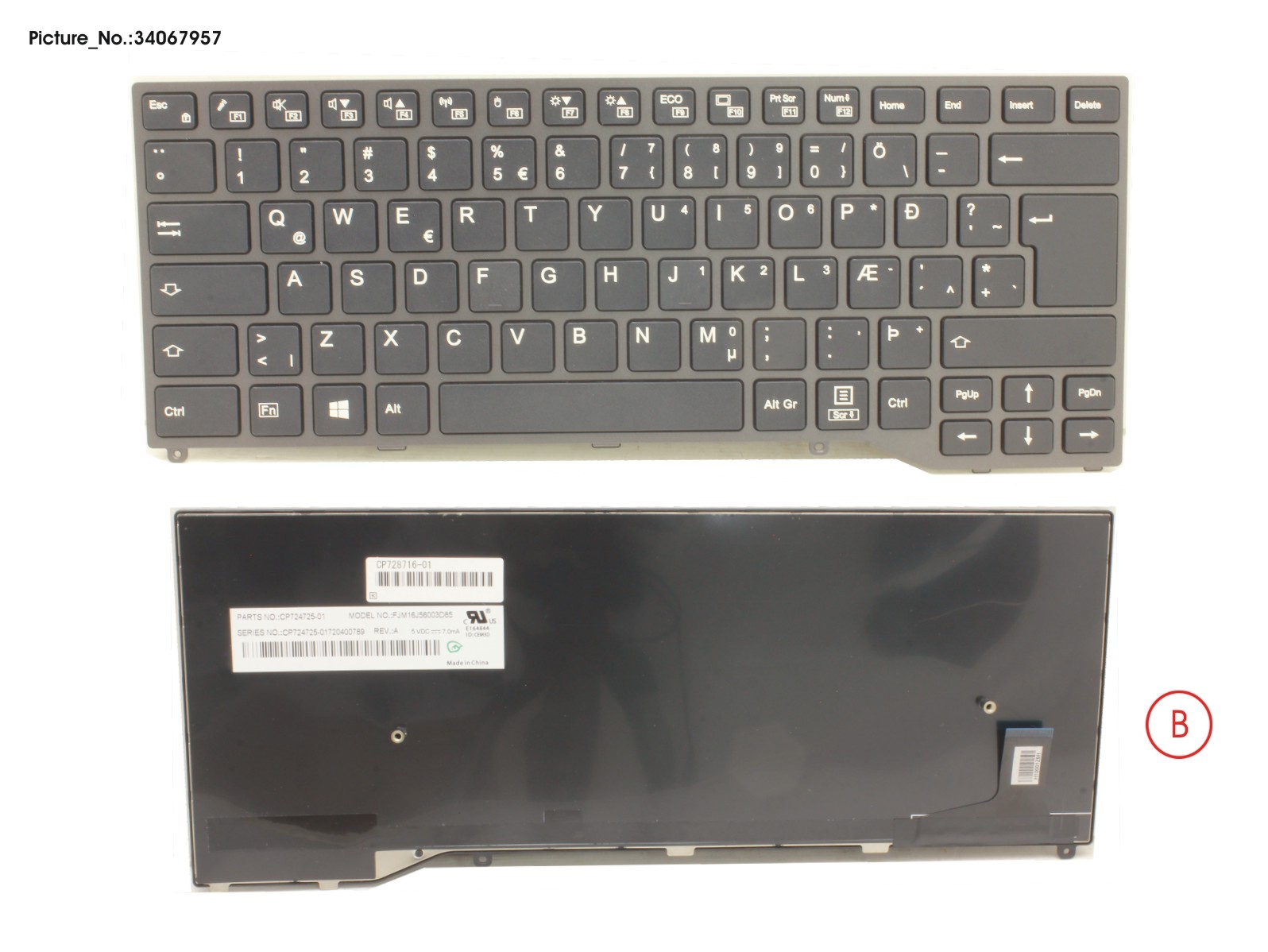 KEYBOARD BLACK W/O TS ICELAND