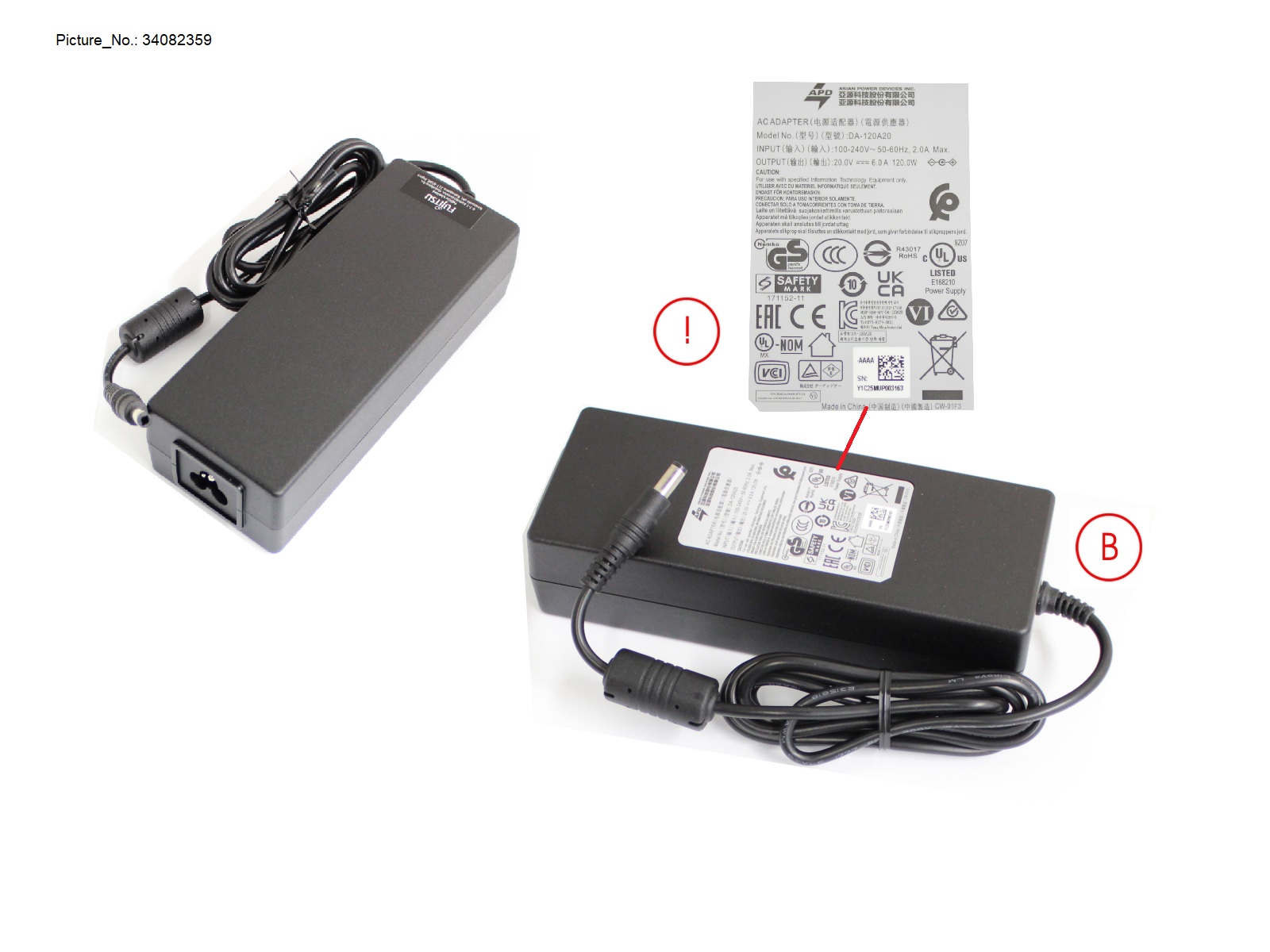 FUJITSU AC ADAPTER 120W F. PORT REPLICATOR PR09 FUJITSU AC ADAPTER 120W F. PORT REPLICATOR PR09