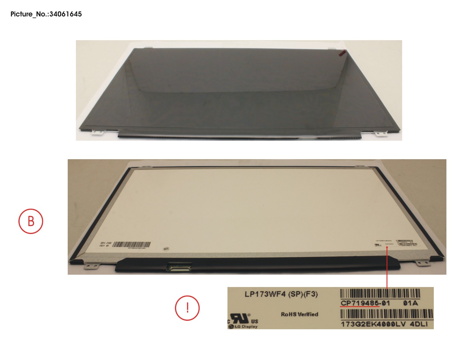 LCD PANEL LGD AG, LP173WF4-SPF3 (FHD) LCD PANEL LGD AG, LP173WF4-SPF3 (FHD)