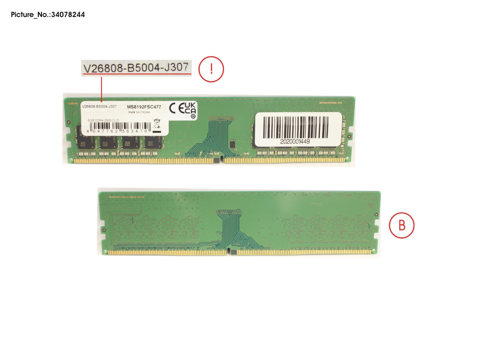 MEMORY 8GB DDR4-2933 UNB