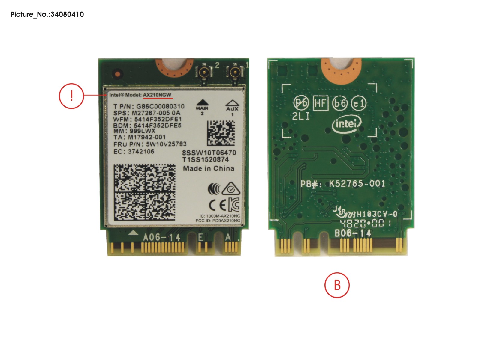 WLAN INTEL WI-FI 6E+BT 5.2 AX210NGW VPRO