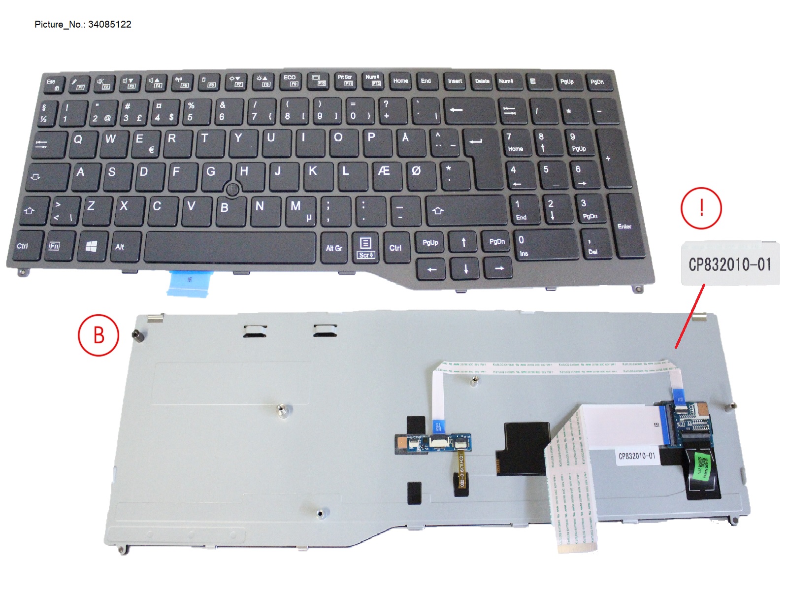 KEYBOARD BLACK W/ TS DENMARK