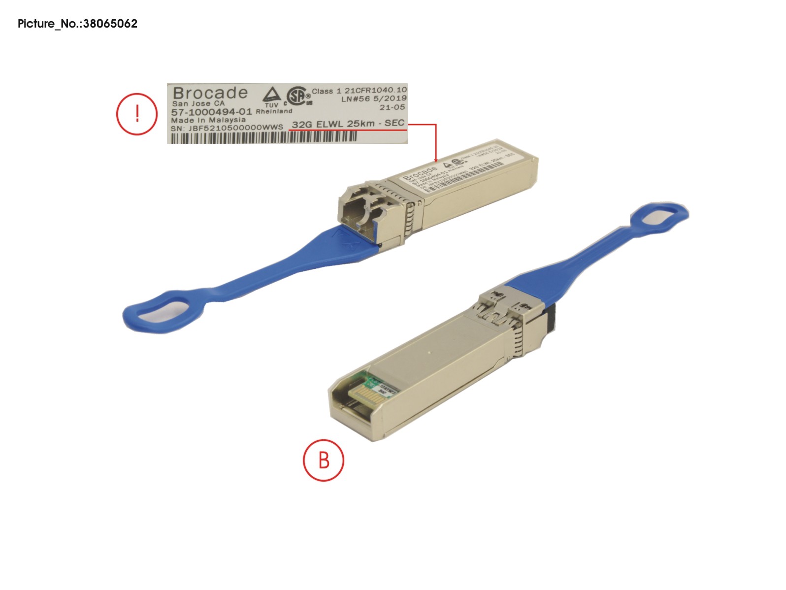 SFP+,ELWL,32G,25KM,1-PK,SECURE