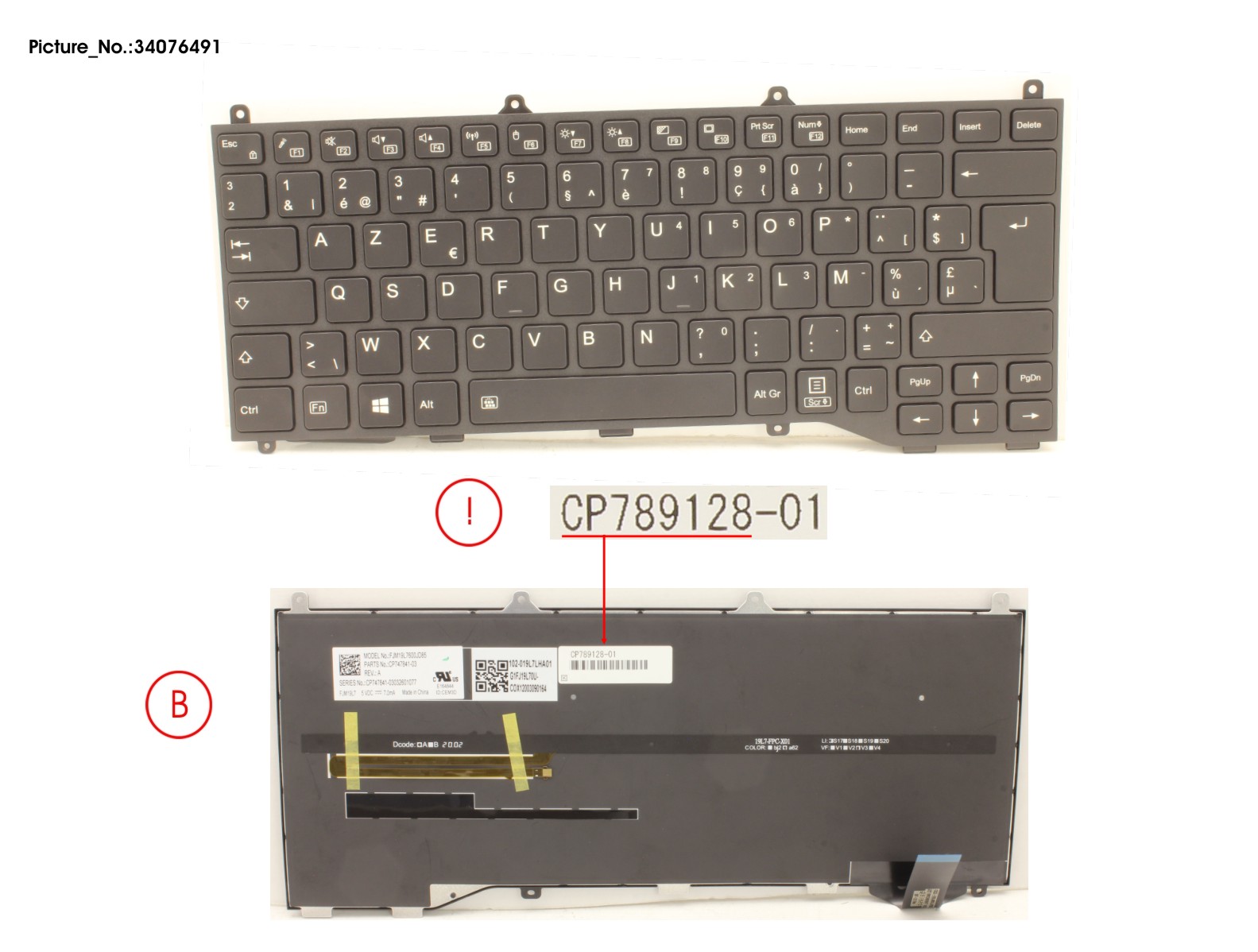 FUJITSU KEYBOARD BLACK W/ BL BELGIUM