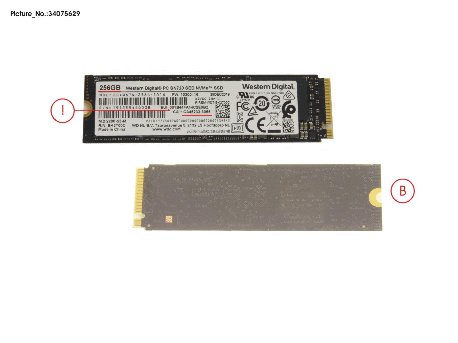SSD PCIE M.2 2280 WD SN720 256GB(FDE)