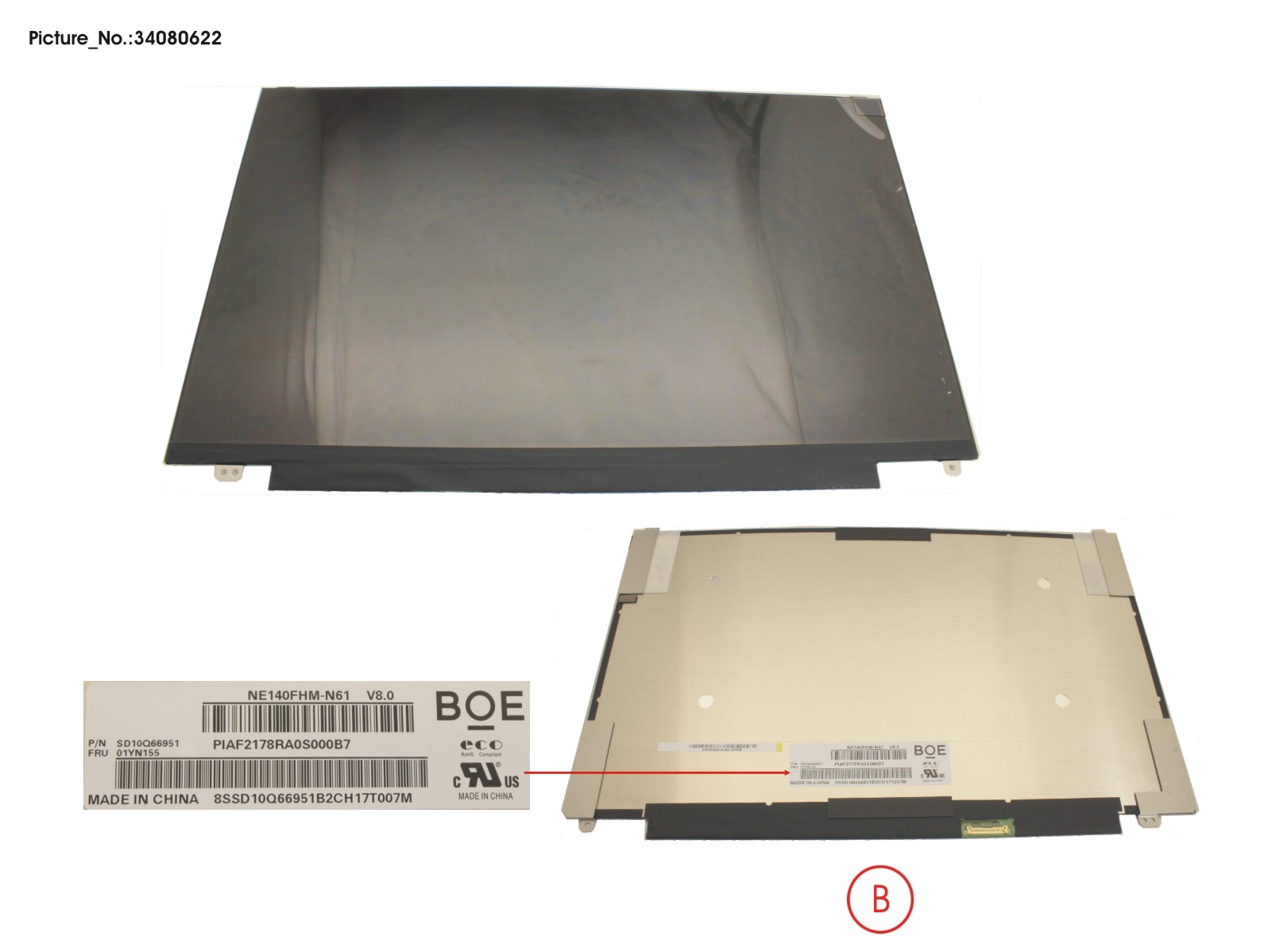 LCD ASSY 14 FHD FOR EVO W/ PLATE LCD ASSY 14 FHD FOR EVO W/ PLATE