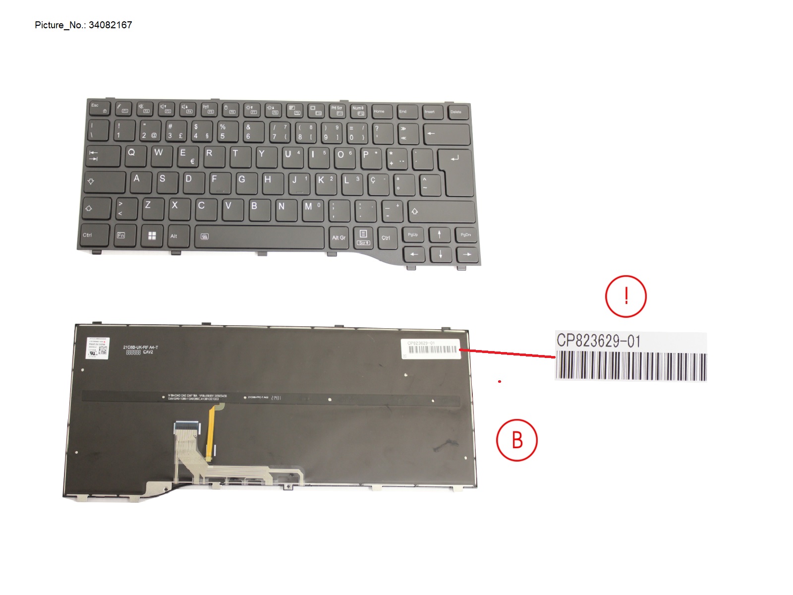 KEYBOARD BLACK W/ BL PORTUGAL