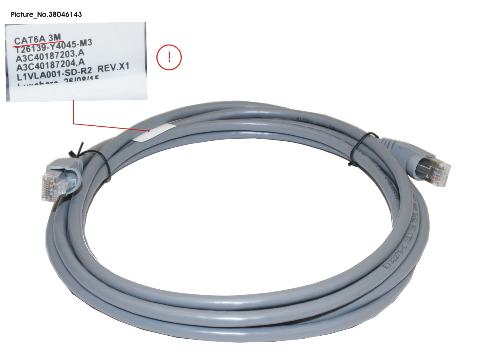 CABLE CAT 6A, RJ45, 3M CABLE CAT 6A, RJ45, 3M