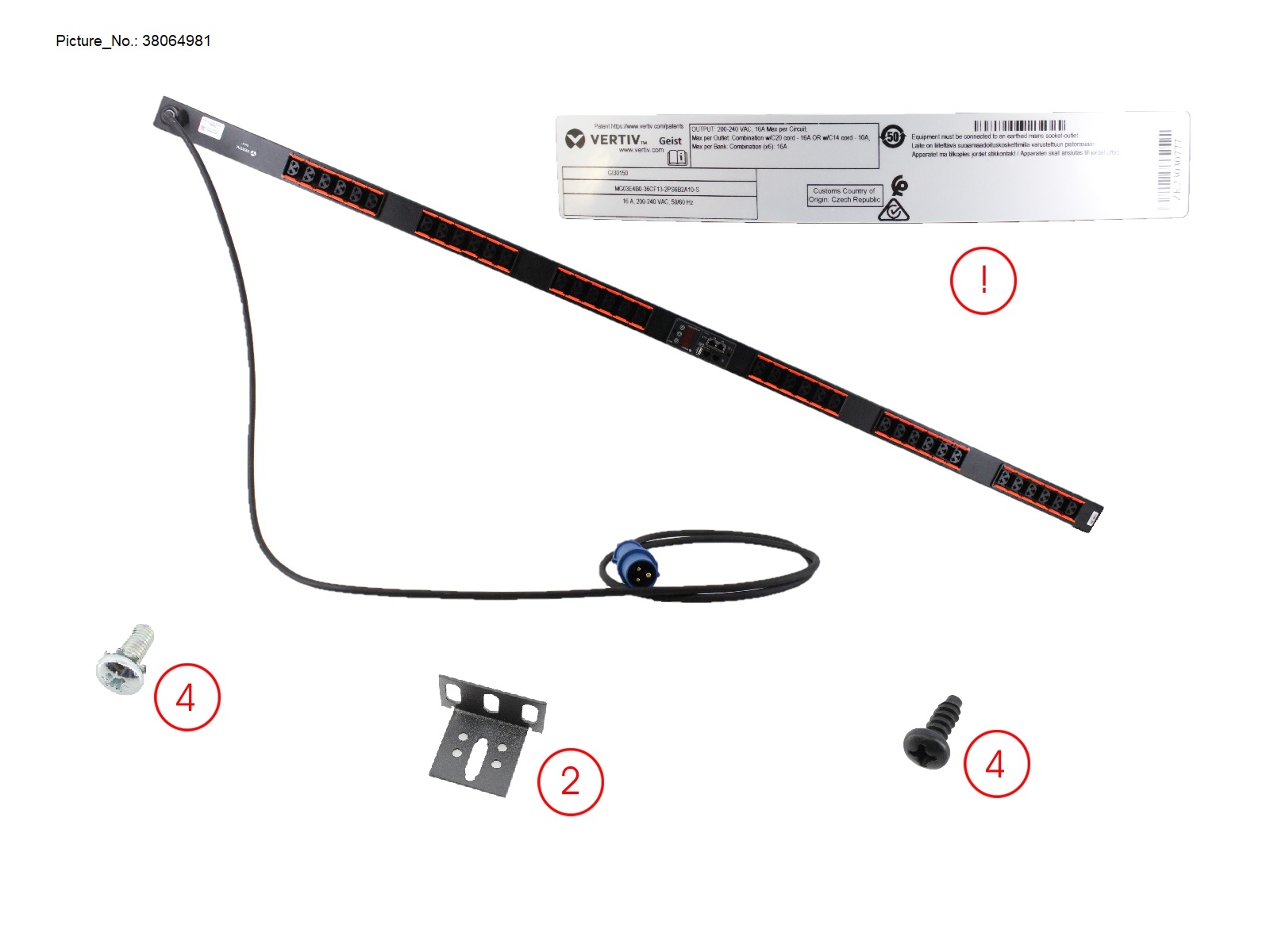 METERED PDU 16A IEC309 36X COMBINATION C