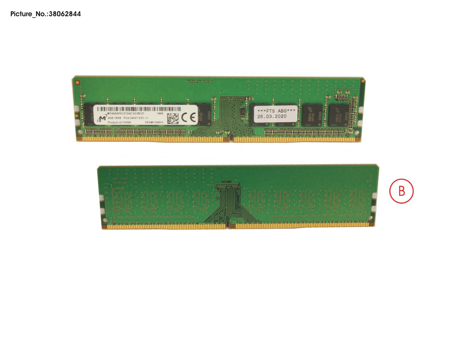 4GB (1X4GB) 1RX8 DDR4-2400 U ECC