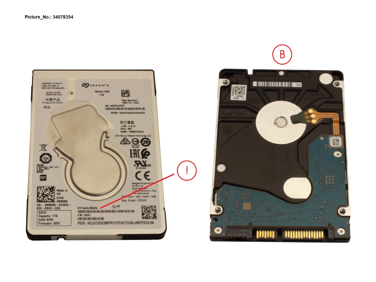 HDD 1TB SATA S3 5.4K 2.5