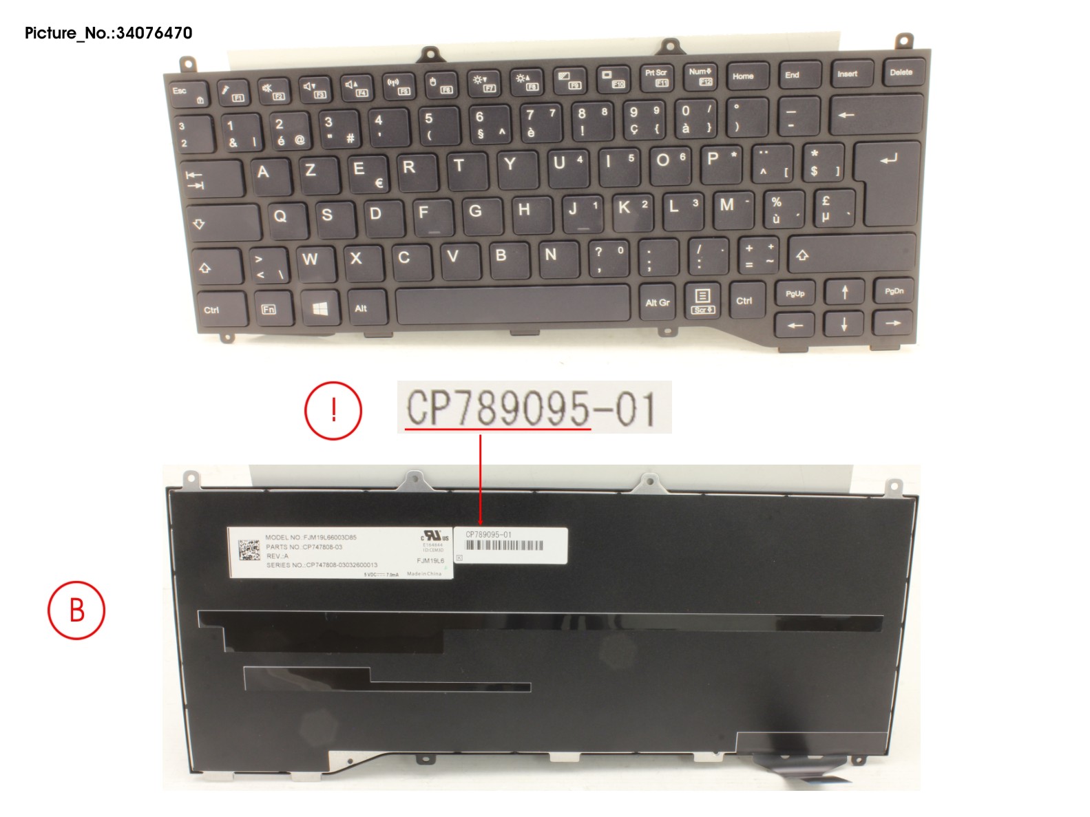 FUJITSU KEYBOARD BLACK W/O TS BELGIUM