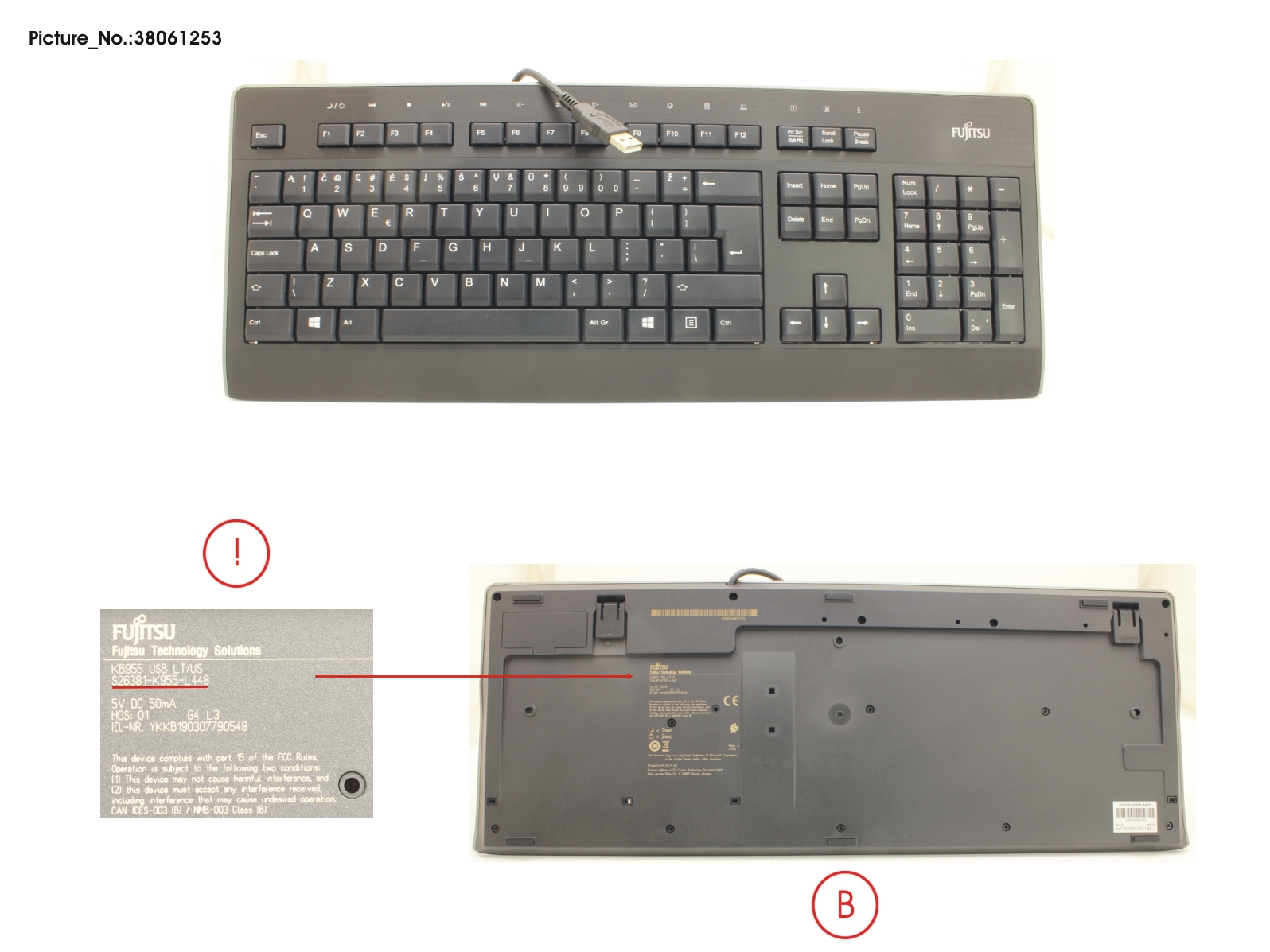 KEYBOARD KB955 USB LT/US