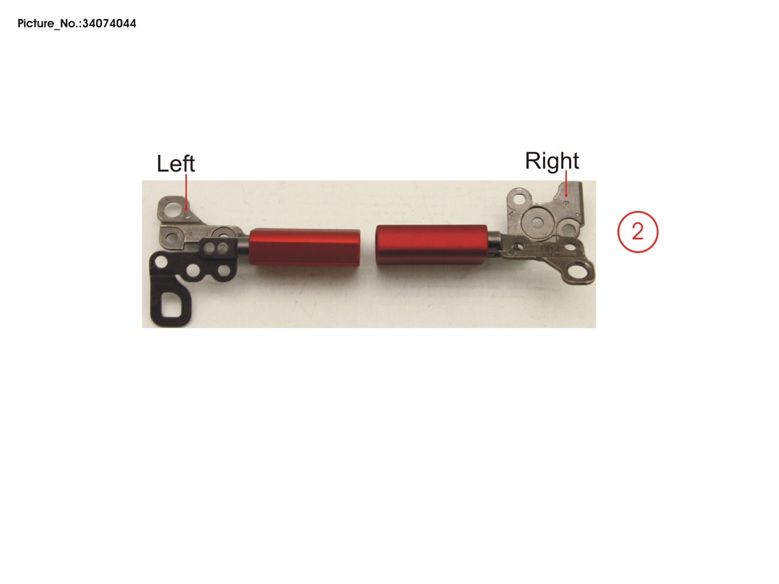 HINGE SET L/R (INCL. HINGE COVER RED)