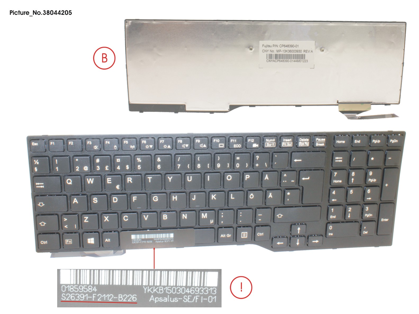 FUJITSU KEYBOARD SWEDEN/FINLAND BLACK