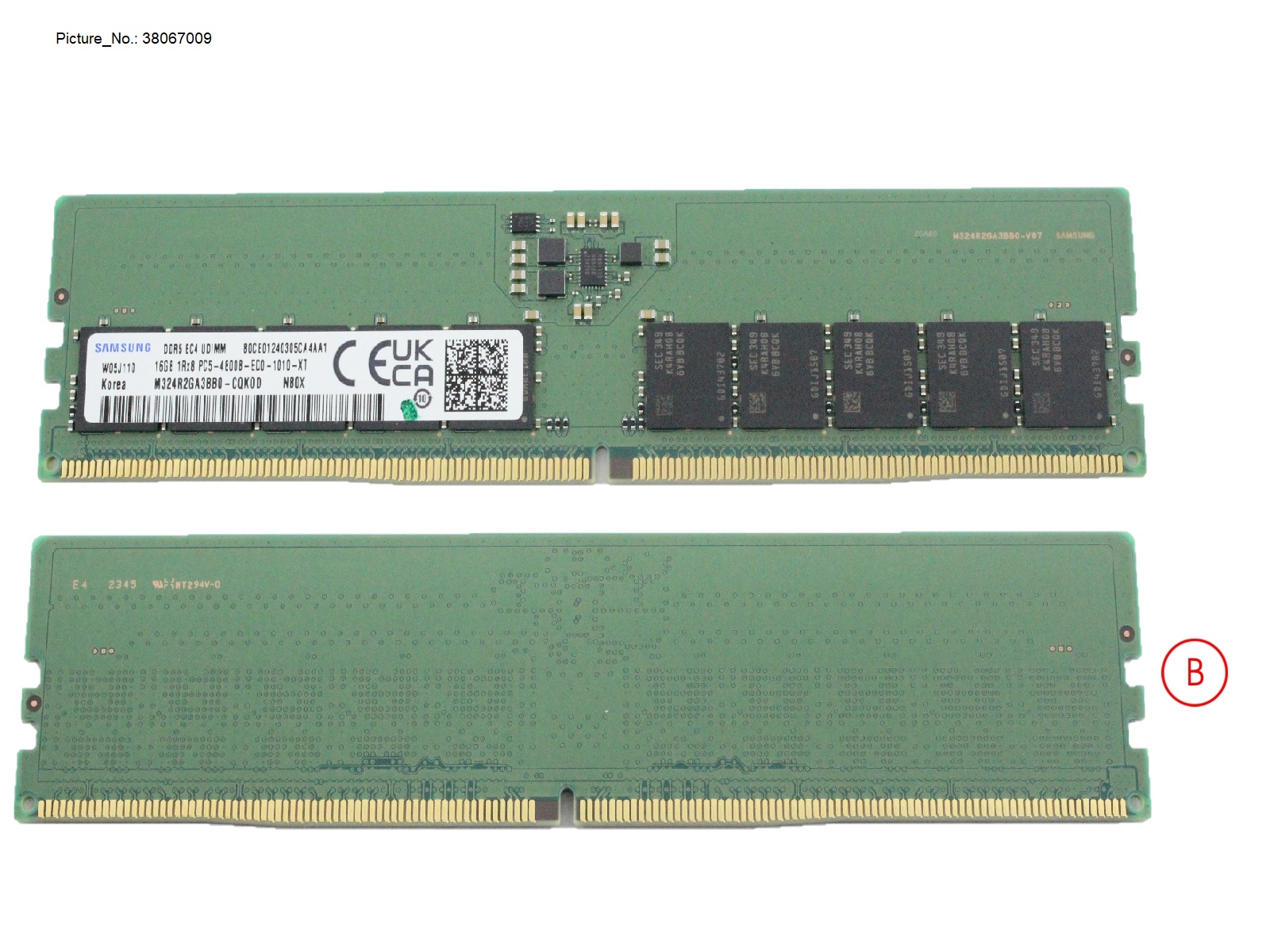 16GB (1X16GB) 1RX8 DDR5-4800 U ECC 16GB (1X16GB) 1RX8 DDR5-4800 U ECC