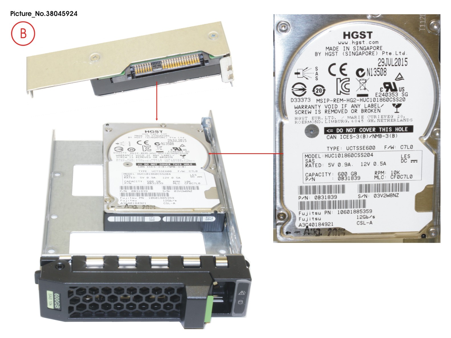 FUJITSU HD SAS 12G 600GB 10K 512N HOT 