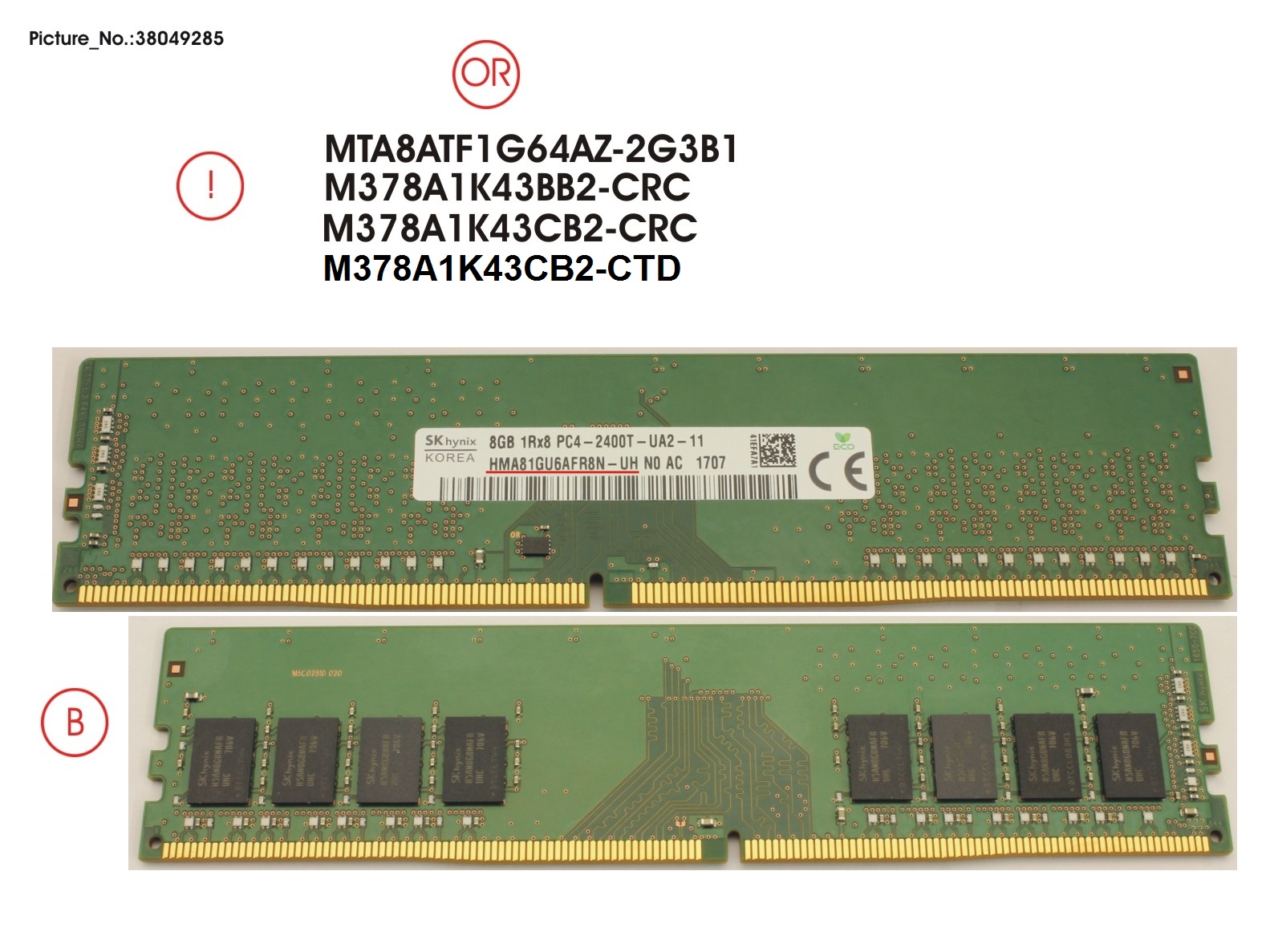 FUJITSU 8GB DDR4 UD 2400