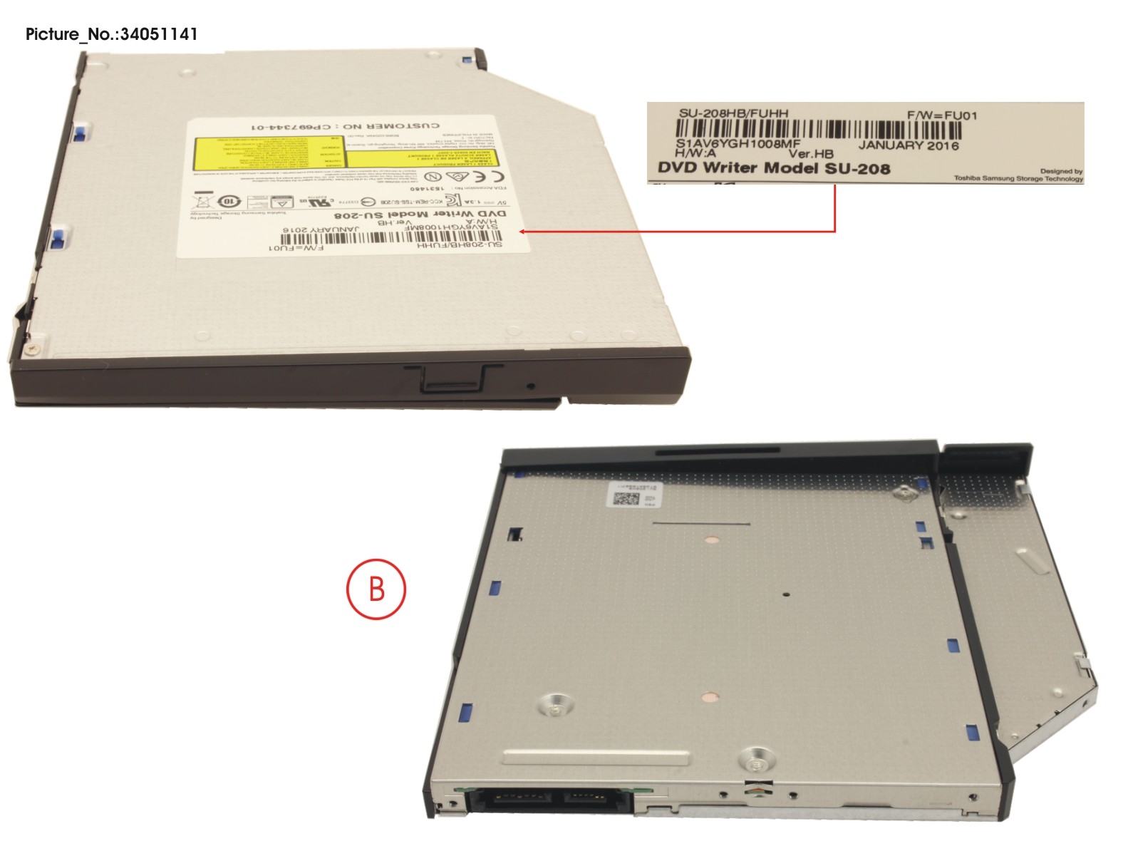 FUJITSU ODD ASSY, S-MULTI (INCL. BEZEL)