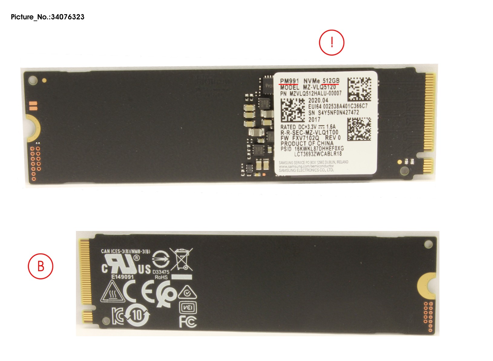 SSD PCIE M.2 PM991 512GB(FED)