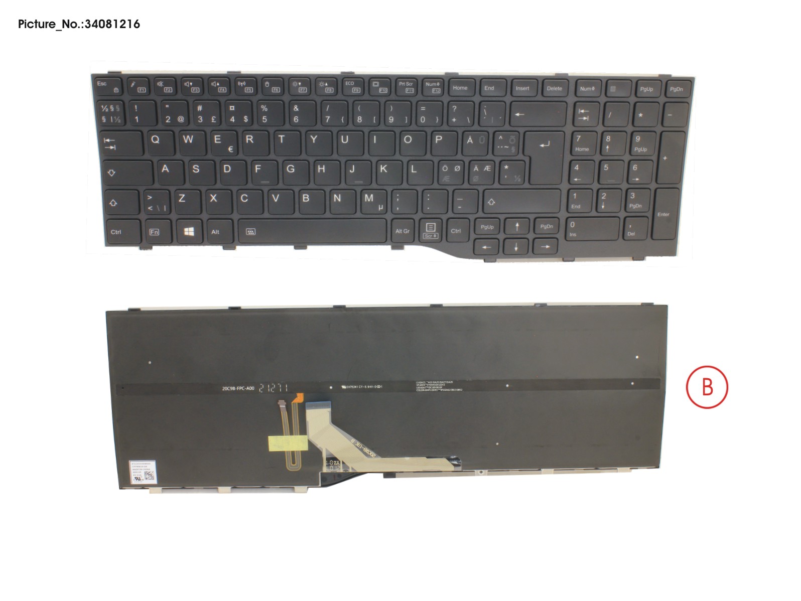 KEYBOARD BLACK W/ BL NORDIC KEYBOARD BLACK W/ BL NORDIC