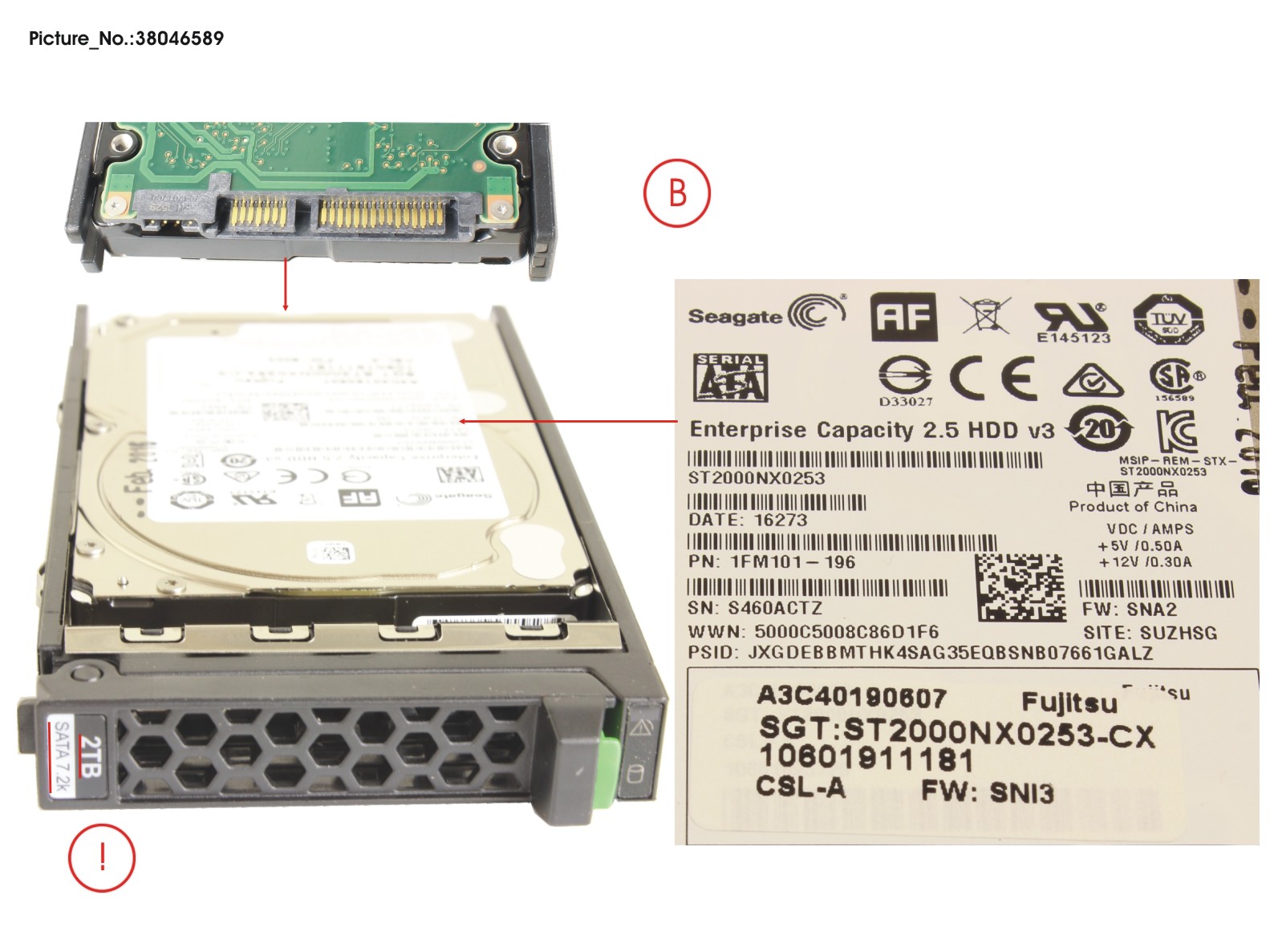 HD SATA 6G 2TB 7.2K 512E HOT PL 2.5 BC