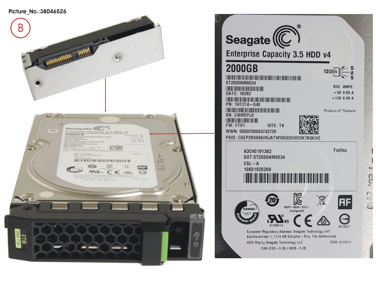 HD SAS 12G 2TB 7.2K 512E HOT PL 3.5 BC