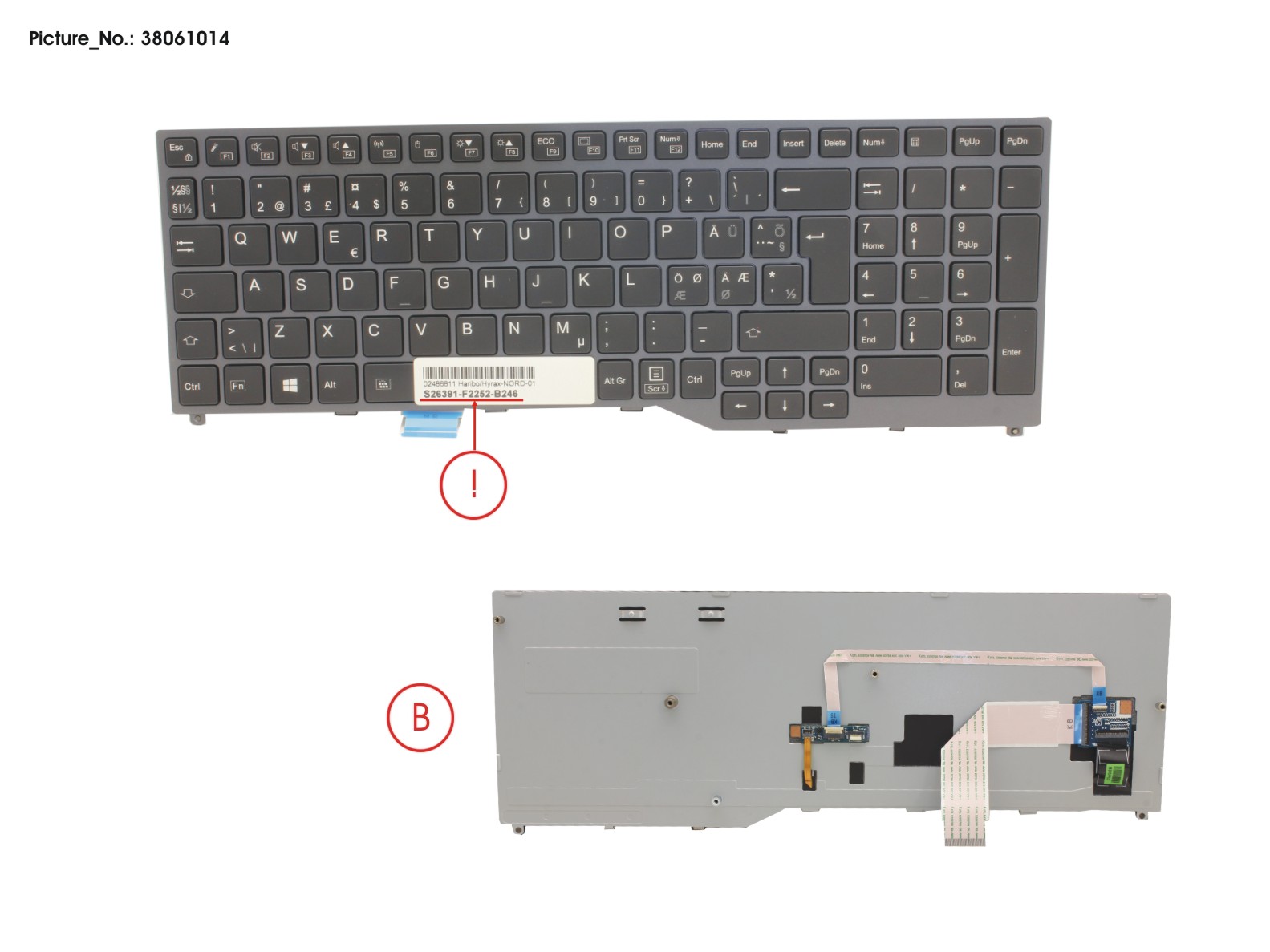 KEYBOARD BLACK W/ BL NORDIC