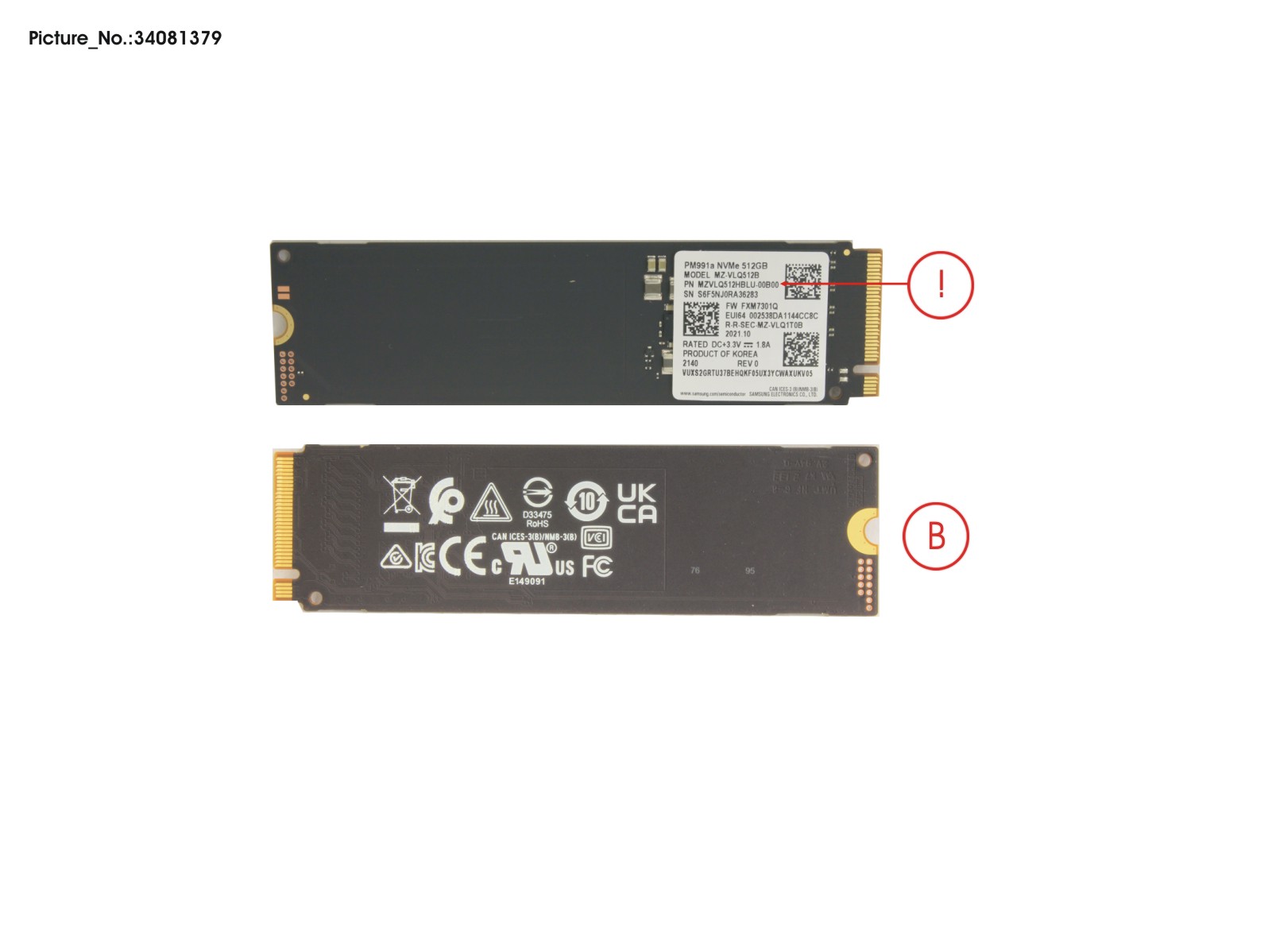 SSD PCIE M.2 PM991A 512GB (NON-SED)