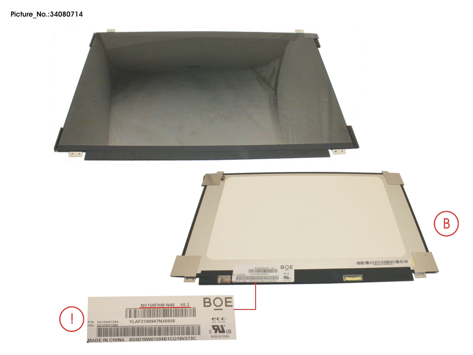 FUJITSU LCD PANL BOE AG,NV156FHM-N48V8.3(EDP,FHD)