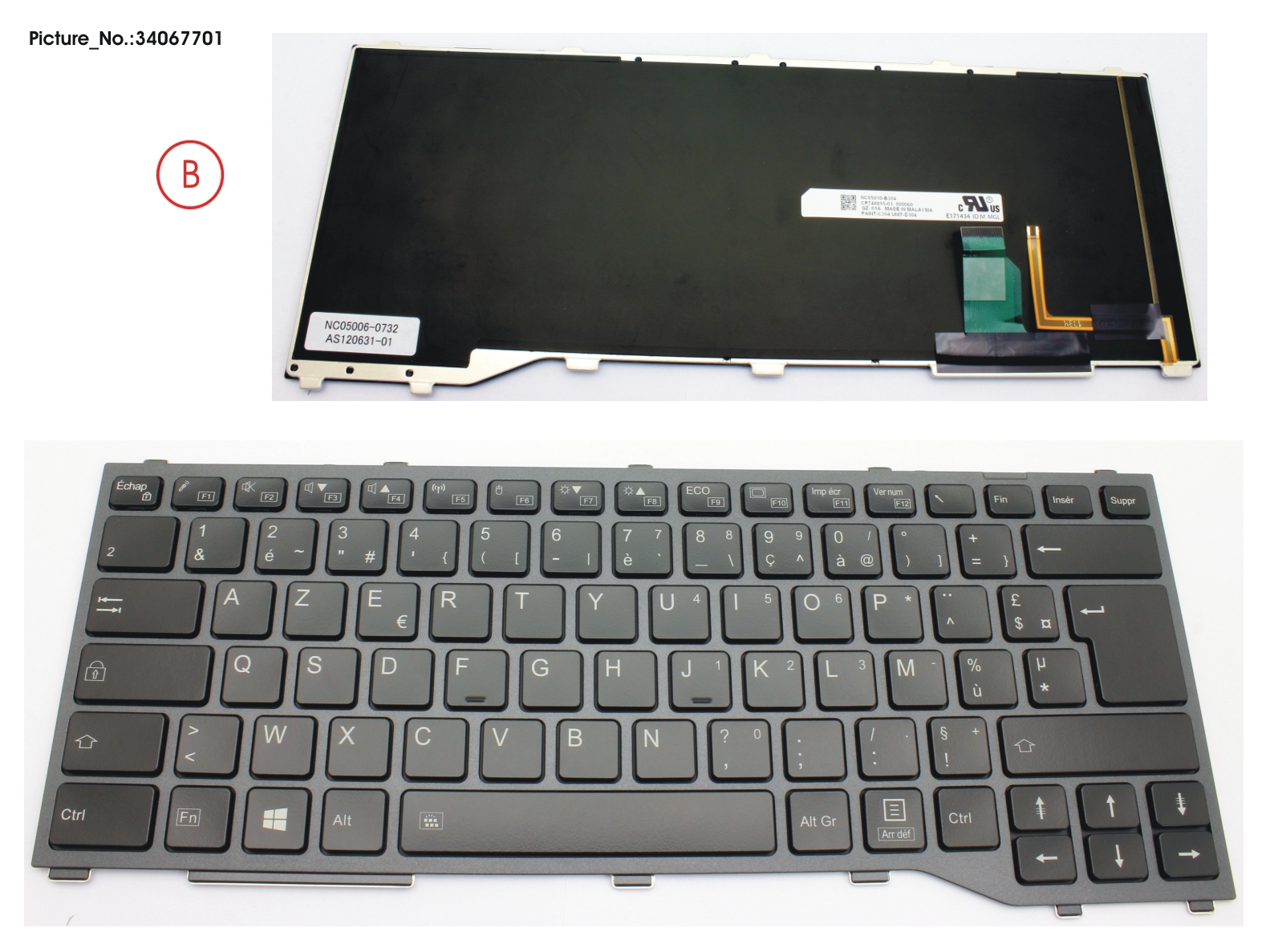 FUJITSU KEYBOARD W/ BL FRANCE