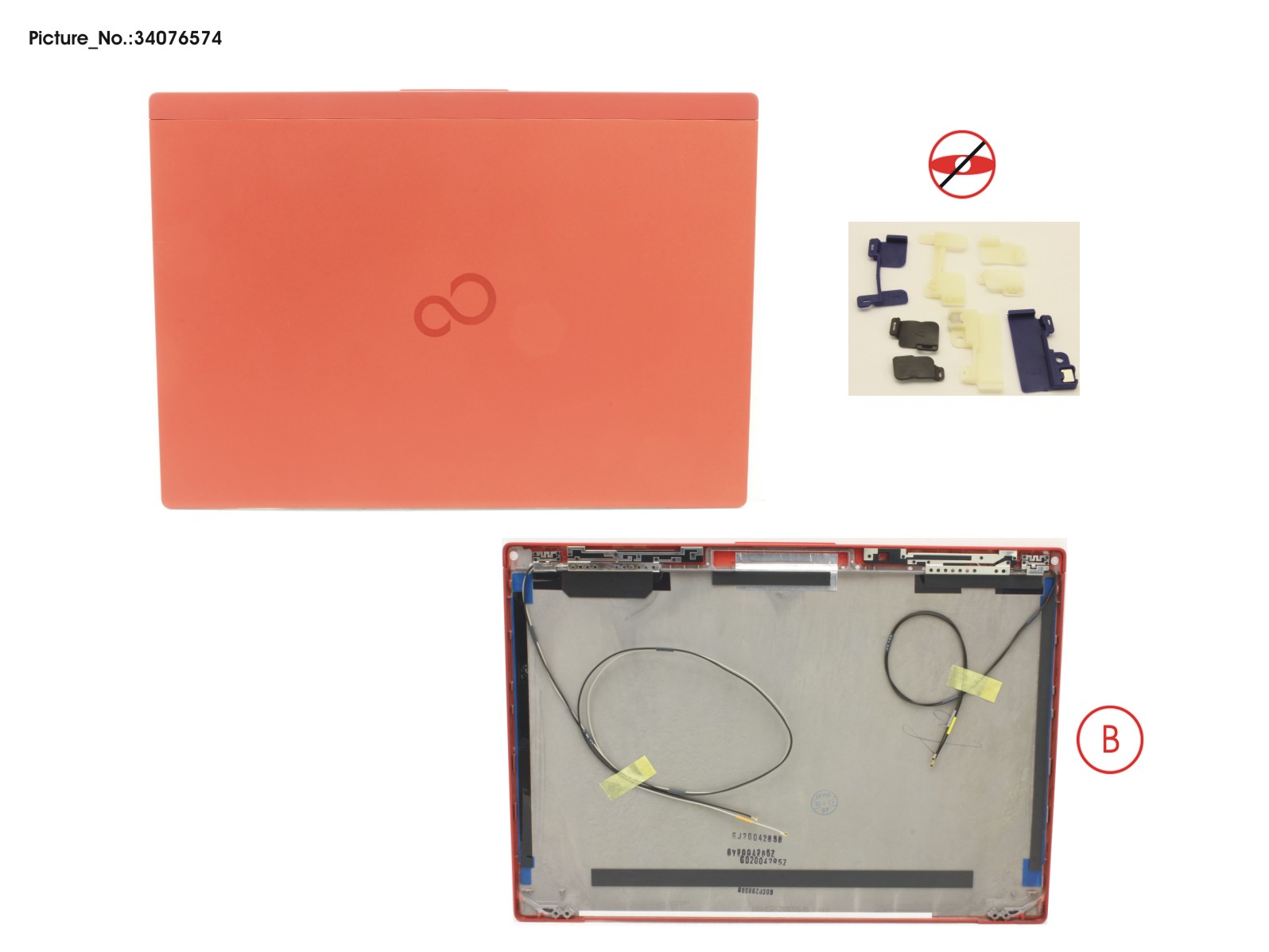 LCD BACK COVER RED NON TOUCH