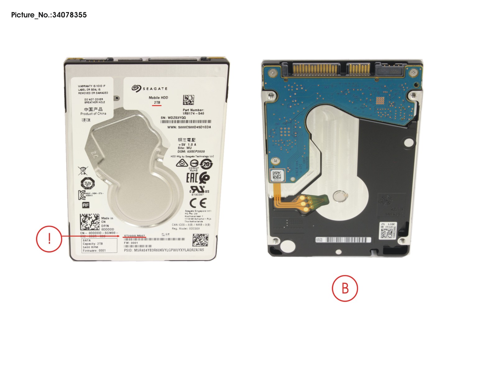 HDD 2TB SATA S3 5.4K 2.5