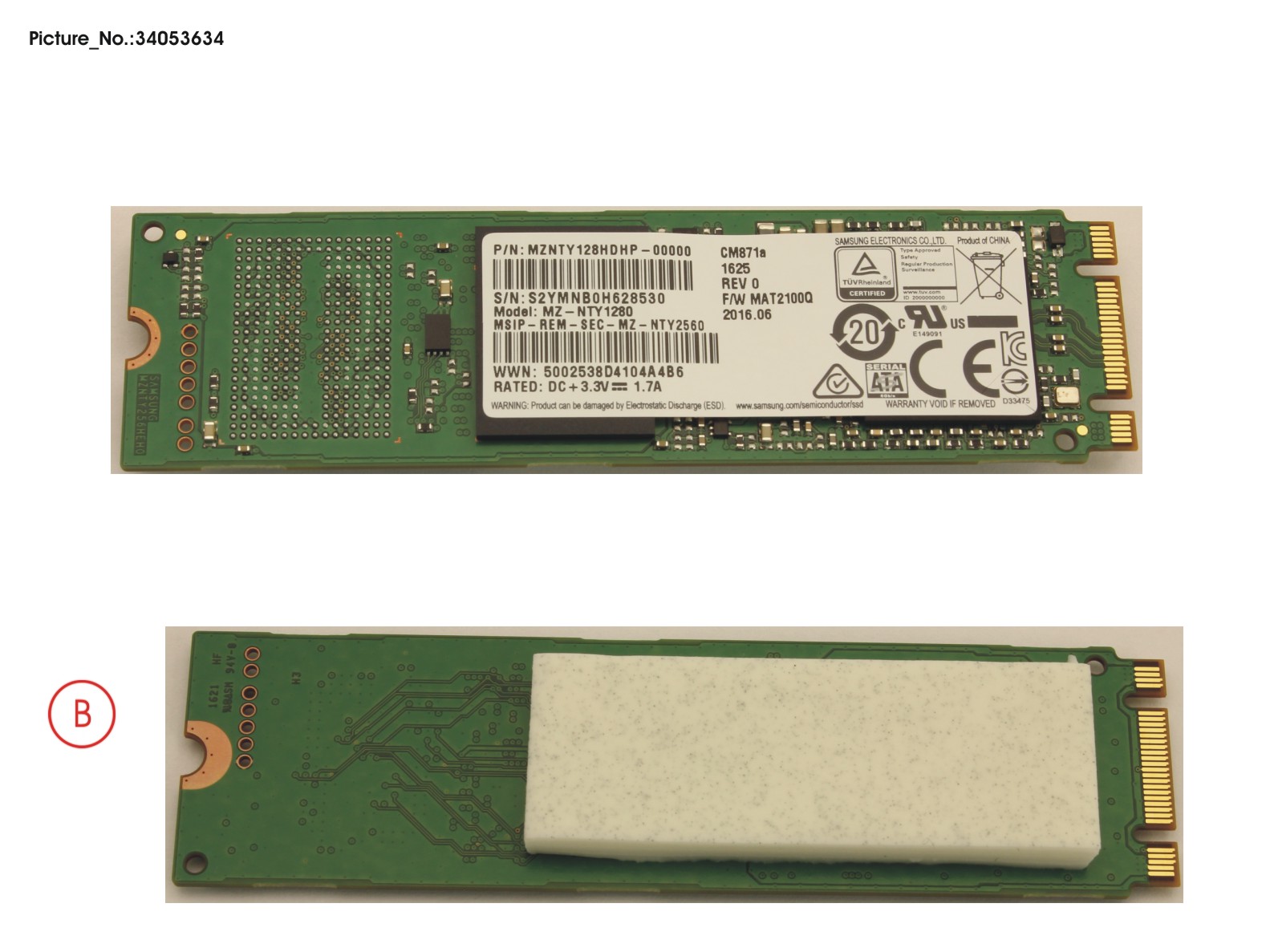 SSD S3 M.2 2280 128GB W/RUBBER