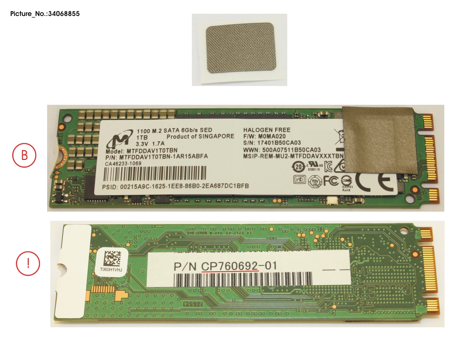 SSD M.2 2280 1TB (OPAL) W/RUBBER