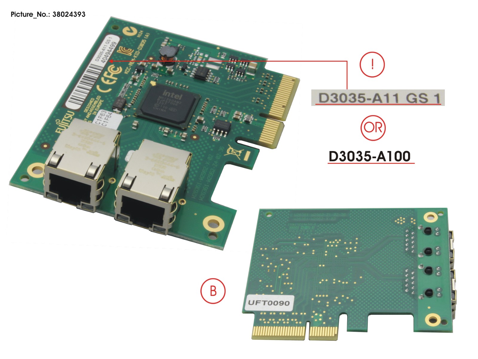 FUJITSU 2X1GB DUALLAN-KAR - refurbished 