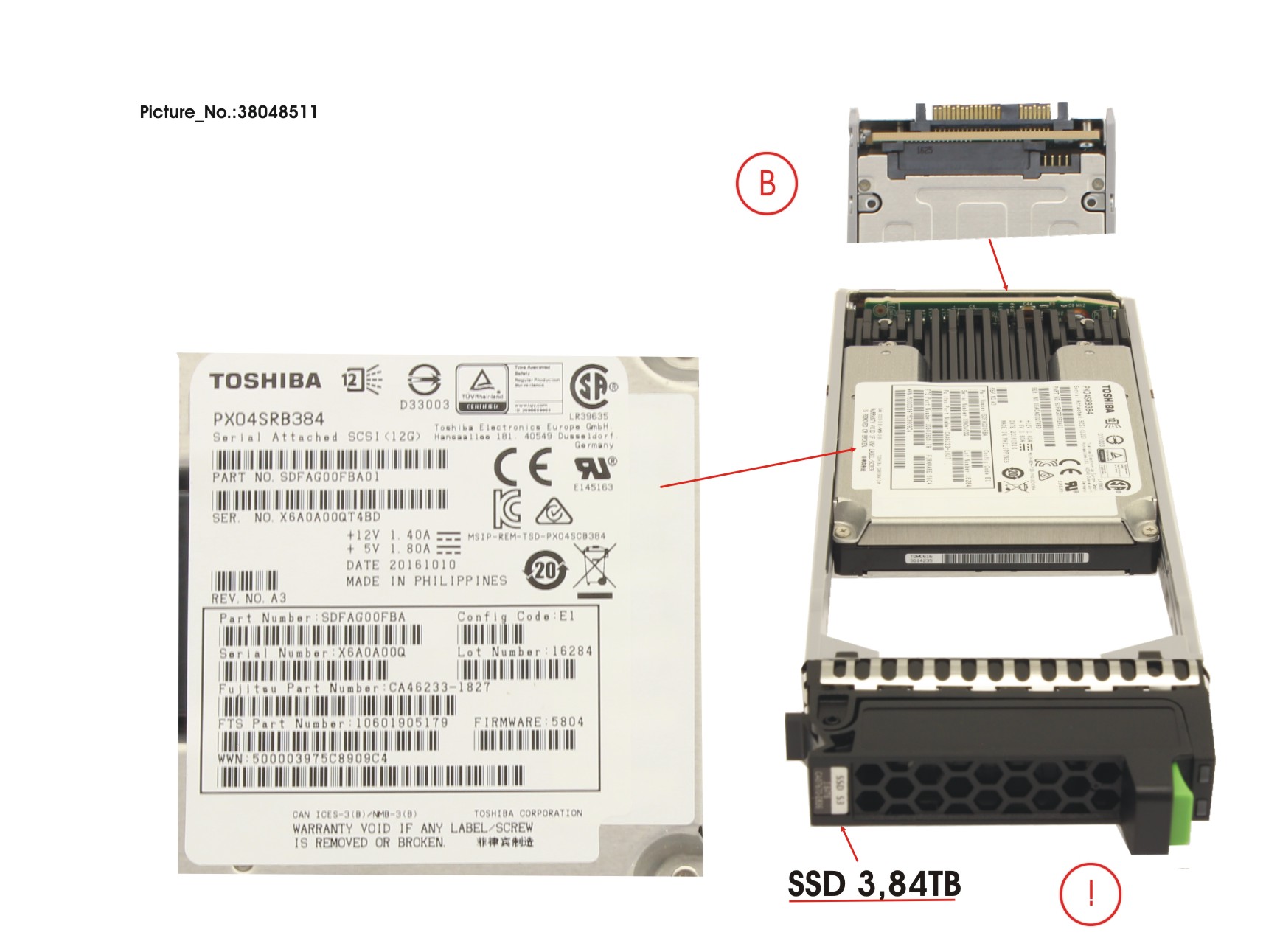 DXS3 MLC SSD SAS 3.84TB 12G 2.5 X1