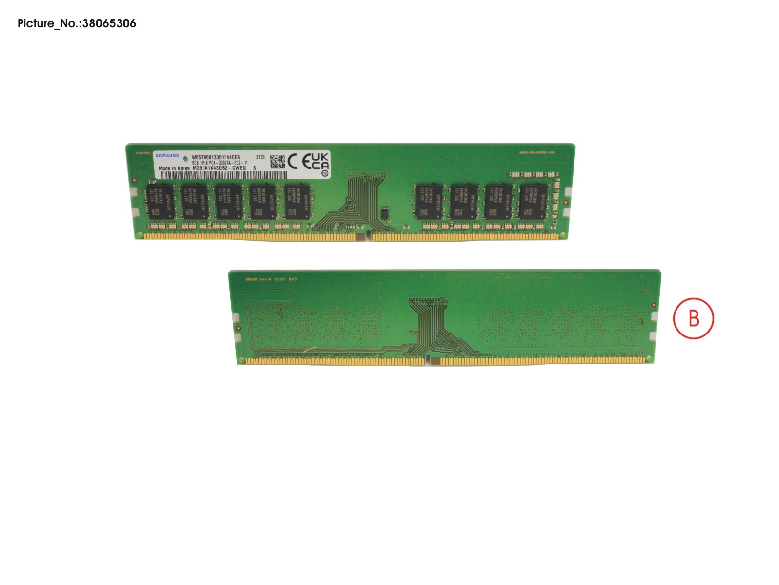 8GB (1X8GB) 1RX8 DDR4-3200 U ECC