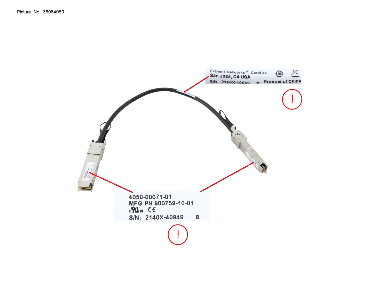 40G QSFP+ DAC CABLE, PASV COPPER,0.5M