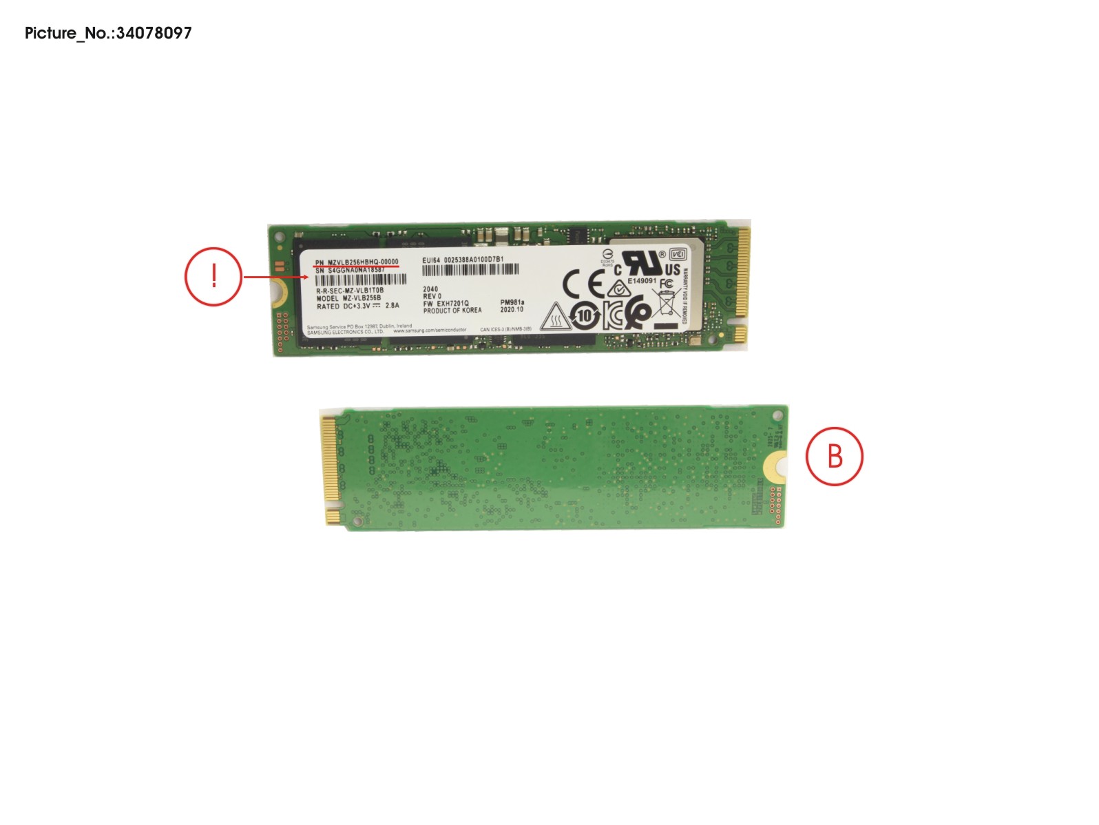 SSD PCIE M.2 2280 PM981A 256GB (SED)