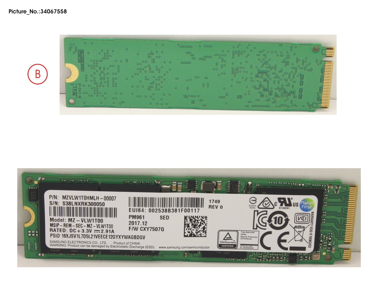 SSD PCIE M.2 2280 PM961 1TB(FDE)