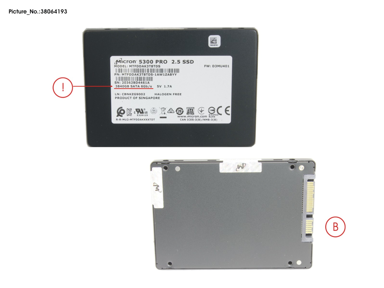 SSD SATA 6G RI 3.84TB