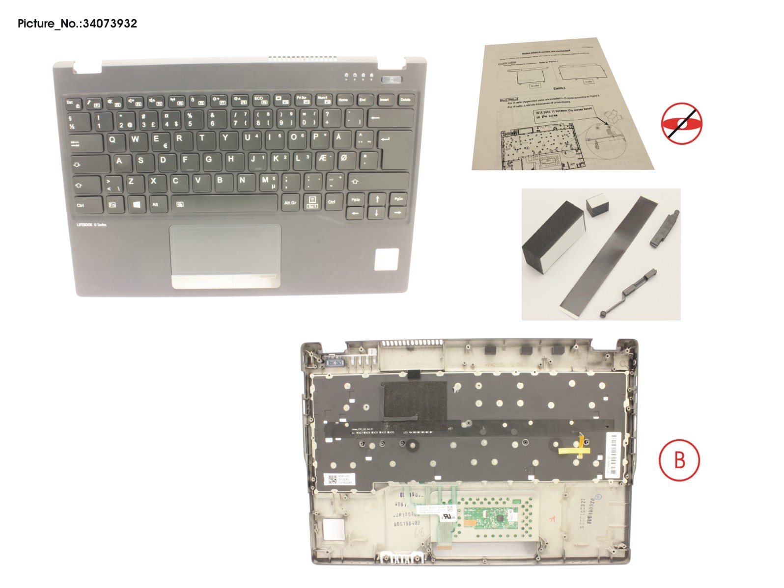 UPPER ASSY INCL. KEYB DENMARK FOR PV