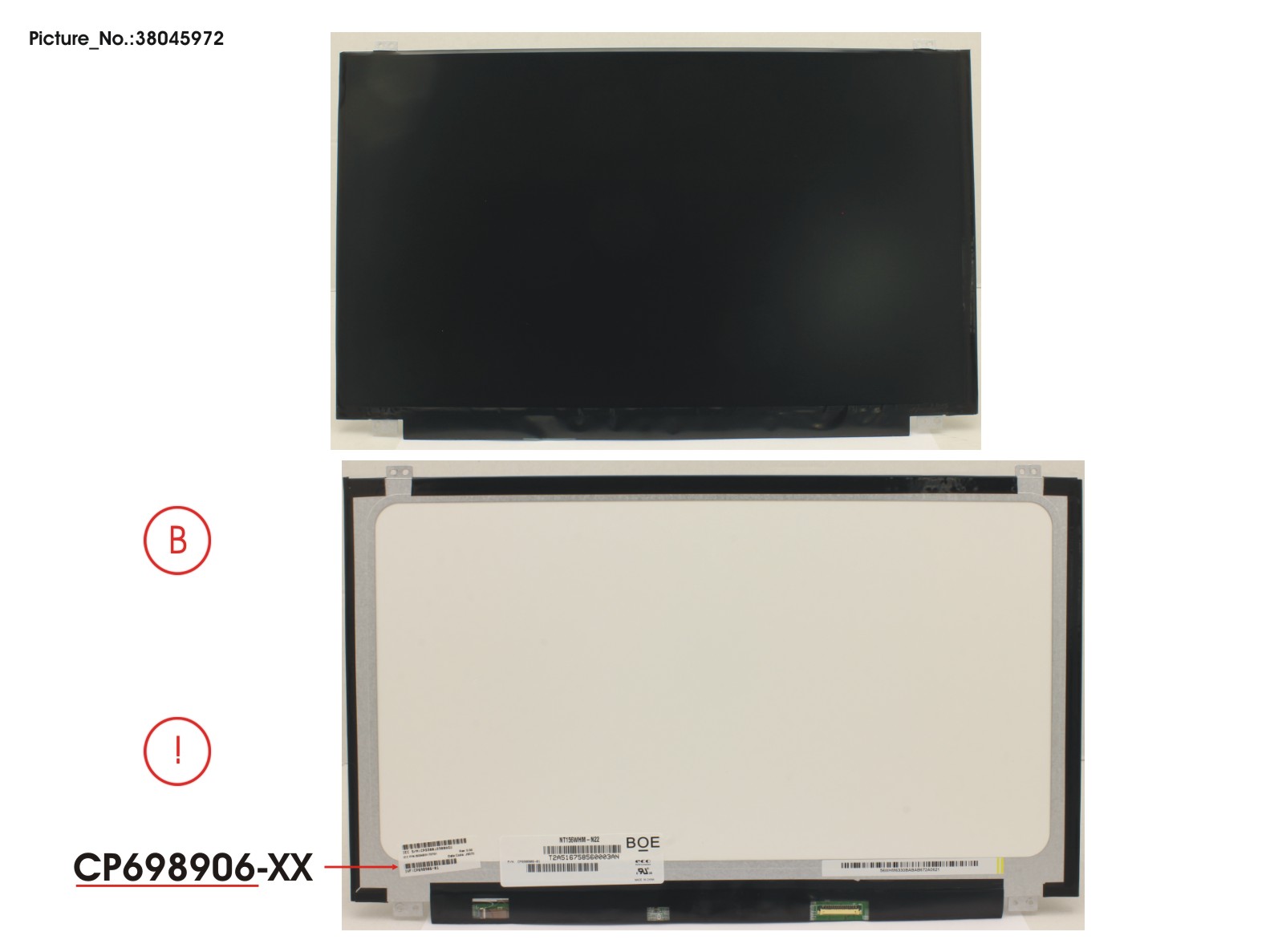 LCD PANEL BOE AG, NT156WHM-N22 (EDP,HD)