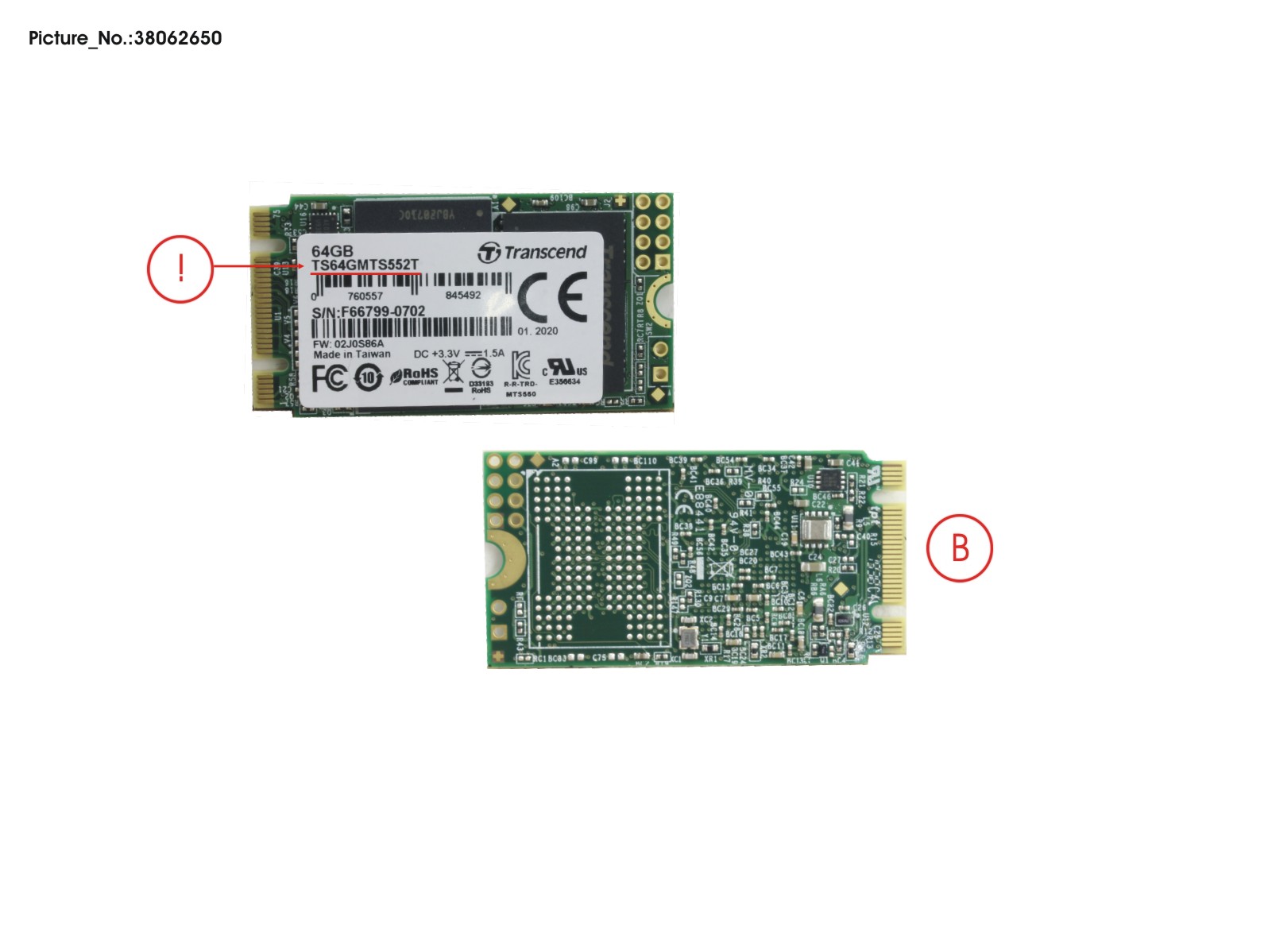 SSD M2.2242 SATA 64GB 3DTLC