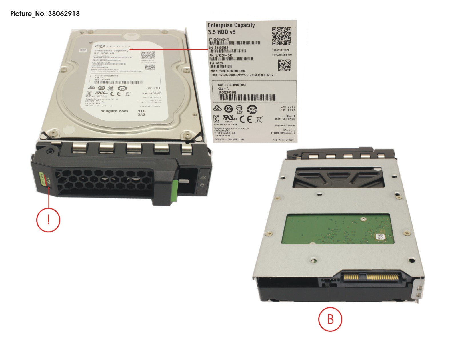 HD SAS 12G 1TB 7.2K HOT PL 3.5 BC