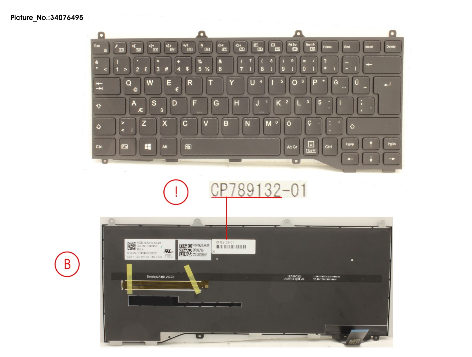 KEYBOARD BLACK W/ BL TURKEY