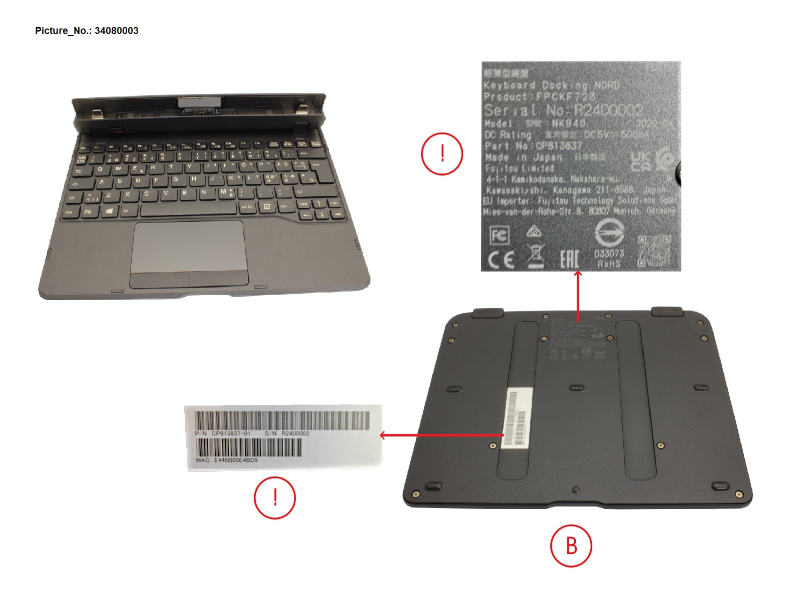 KEYBOARD DOCKING NORDIC W/ UKCA